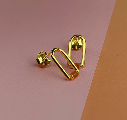 Vurchoo Gold Contemporary Enamel Arch Studs - Podarok