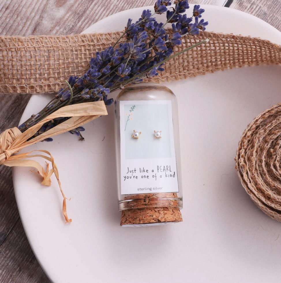 Attic Creations One of a Kind Pearl Earrings - Gold Plated - Podarok