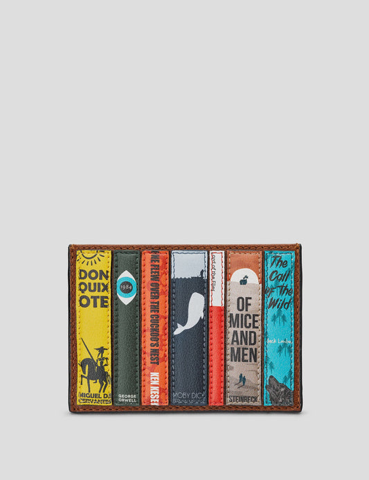 Yoshi Leather Mens Bookworm Brown Slim Card Holder