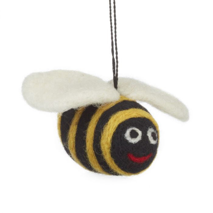 Hand Felted Big Bumble Bee Hanging Decoration - Podarok