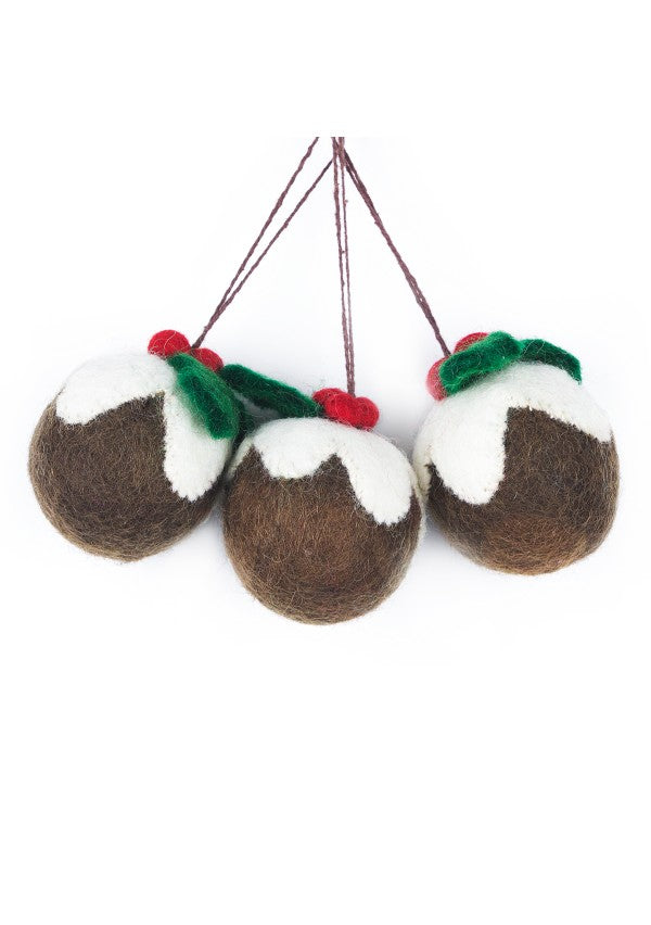 Hand Felted Christmas Pudding Hanging Decoration - Podarok