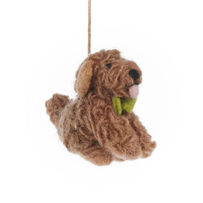 Hand Felted Cassie the Cockapoo Hanging Decoration - Podarok