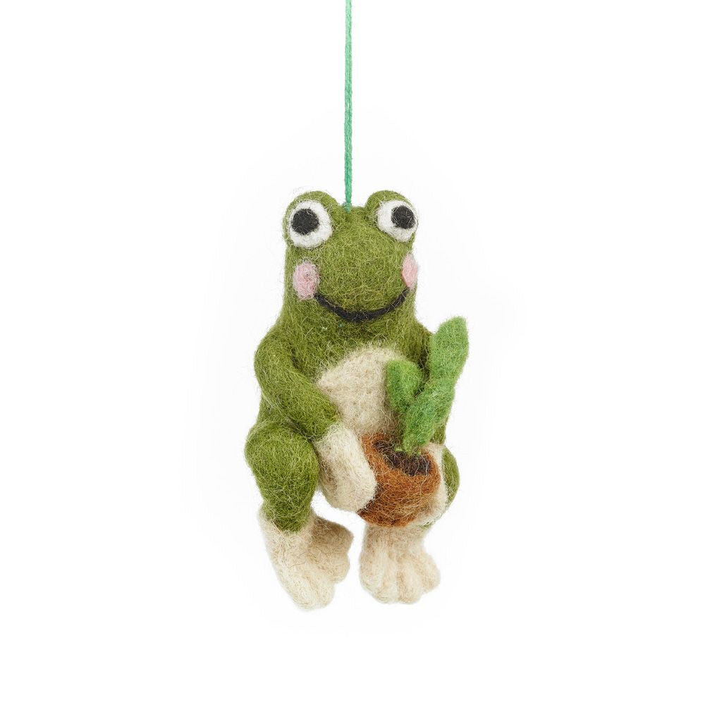 Hand Felted Frederick The Frog Hanging Decoration - Podarok