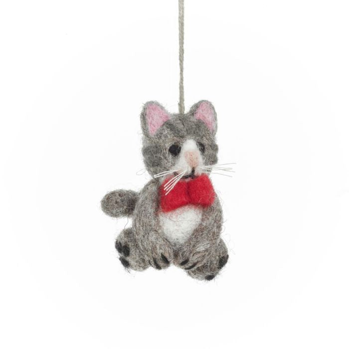 Hand Felted Ferguson the Cat Hanging Decoration - Podarok