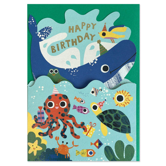 Raspberry Blossom Fantabulous Whale-y Good Day Birthday Card