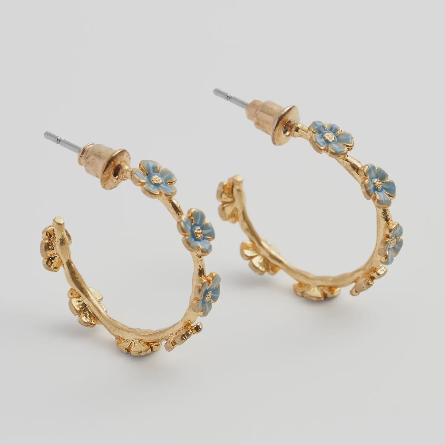 Forget-Me-Not Stud Hoop Earrings