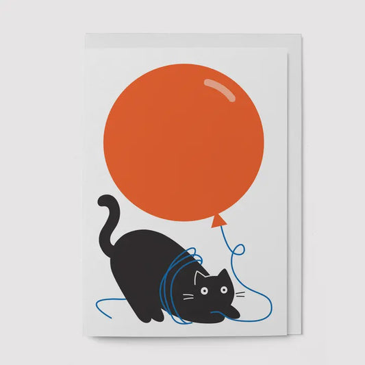 Cat With Balloon Card