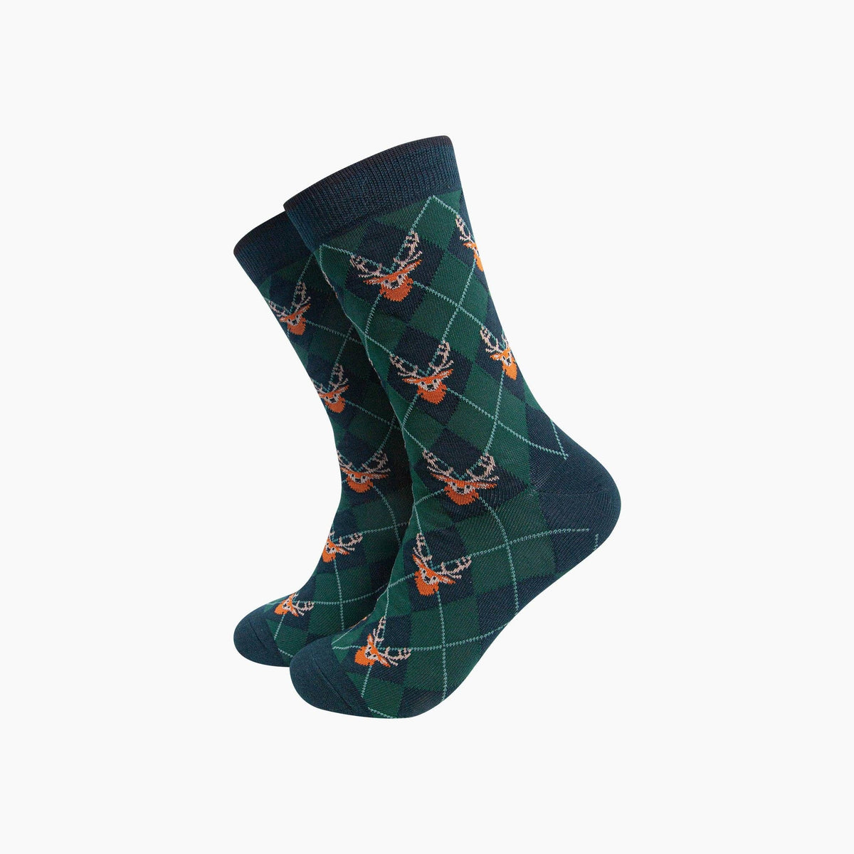 Men's Forrest Green Stag Argyle Socks