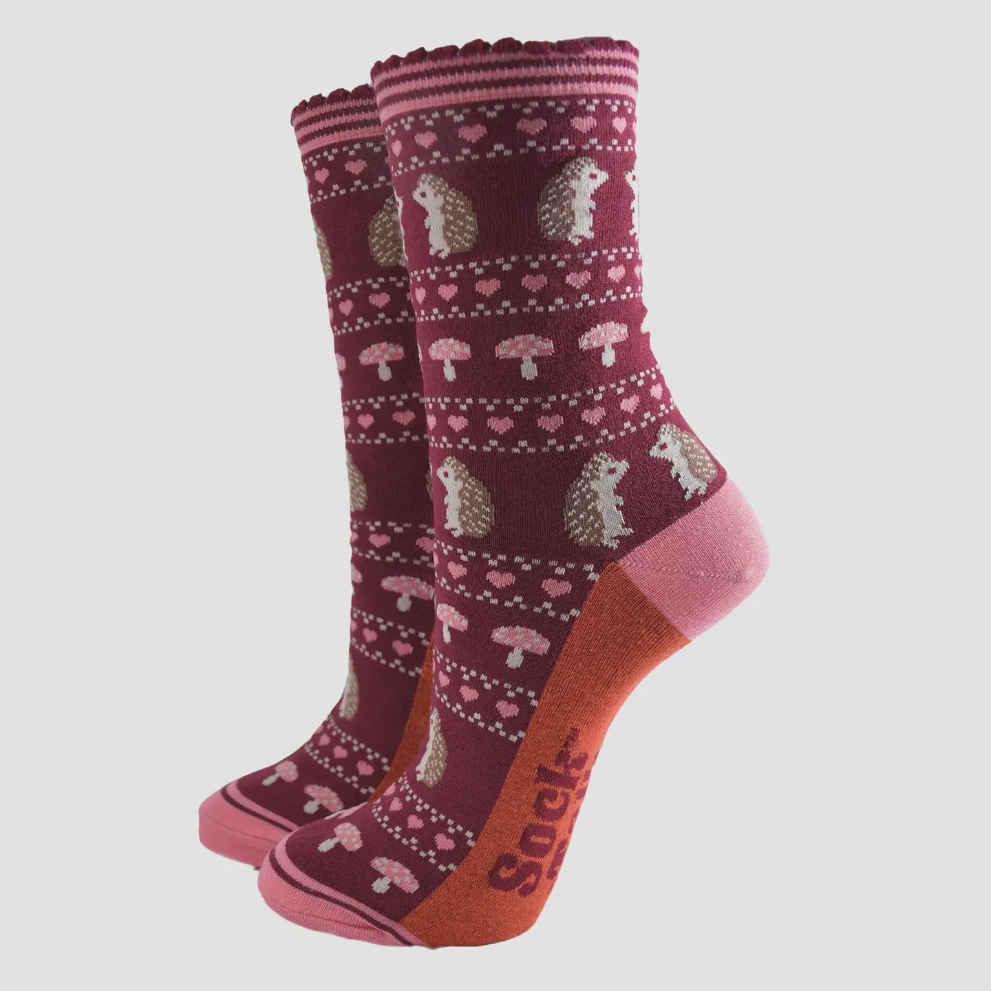 Berry Fair Isle Hedgehog Socks