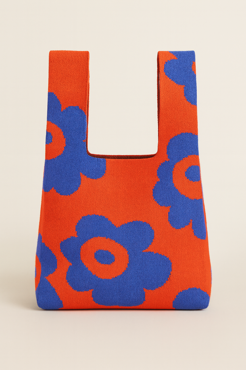 Bold Blooms Knitted Tote Bag Small