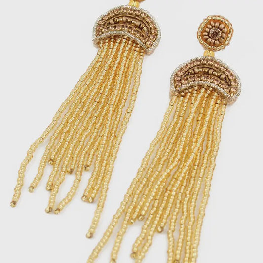 Hand Beaded Jellyfish Earrings