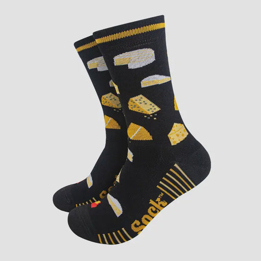 Men's Black Cheese Socks