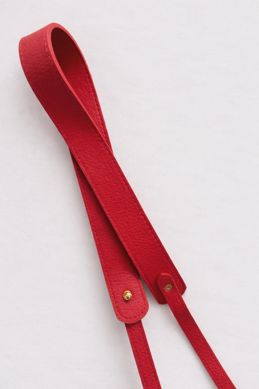 Red Vegan Leather Shoulder Strap
