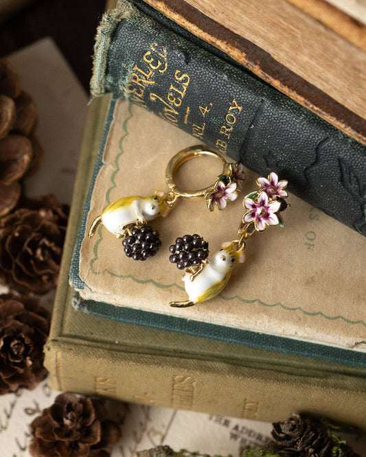 Bill Skinner Blackberry Mouse Huggie Earrings