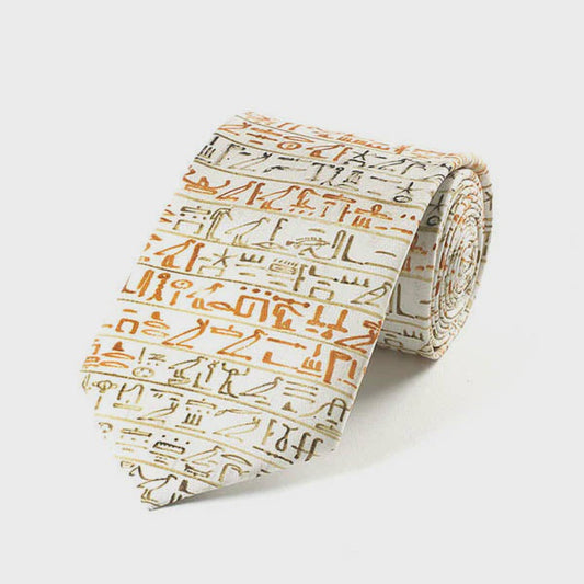 Fox and Chave Egyptian Hieroglyphics Silk Tie