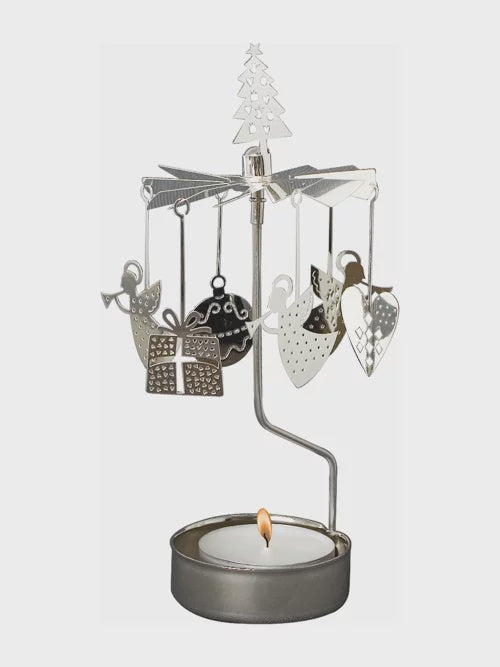 Christmas Mix Silver Rotary Candle Holder