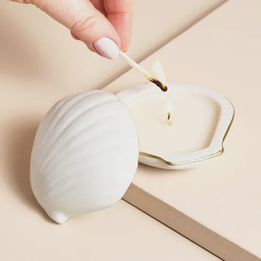 Cocoa Butter and Vanilla Ceramic Shell Candle