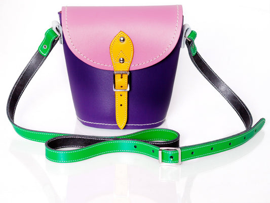 Handmade Leather Barrel Bag Kaleidoscope