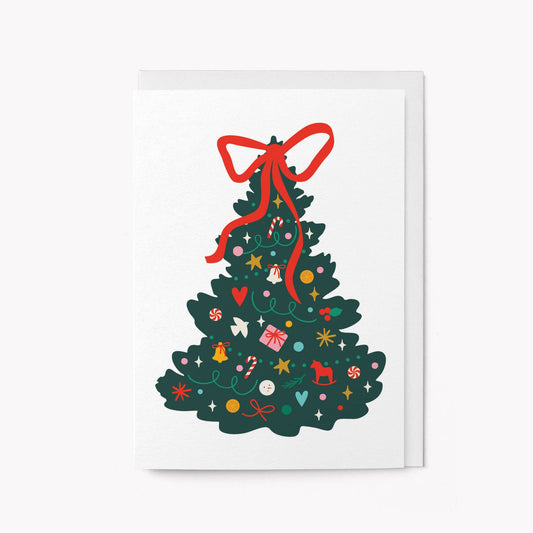 Christmas Tree With Bow Card