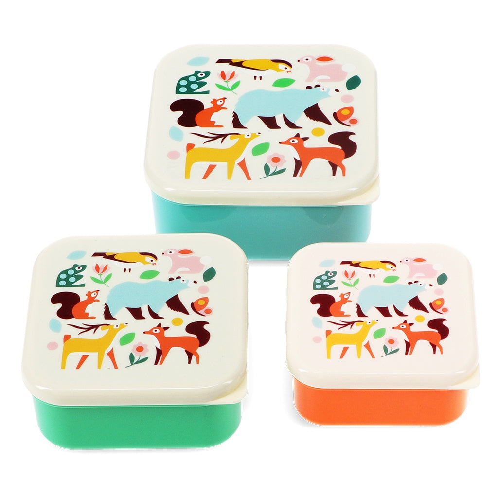 Rex London Set of 3 Snack Boxes - Woodland