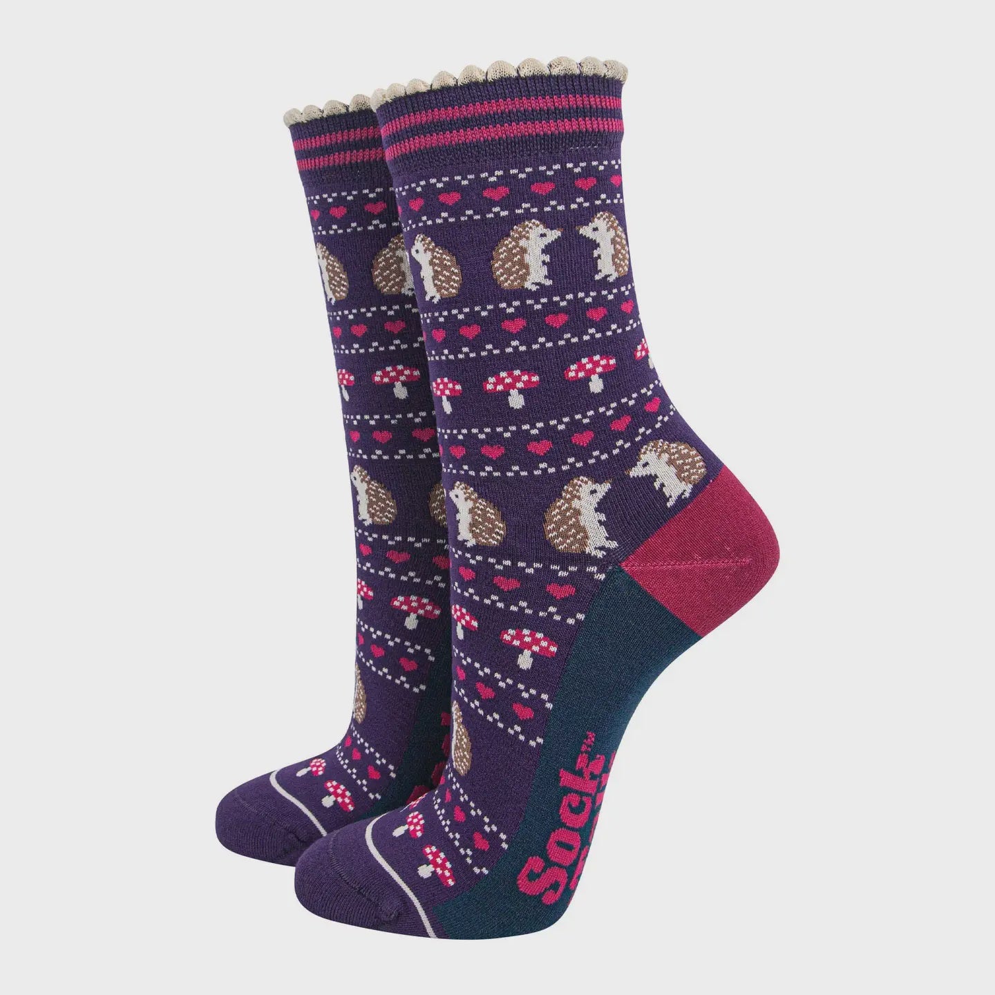 Navy Fair Isle Hedgehog Socks