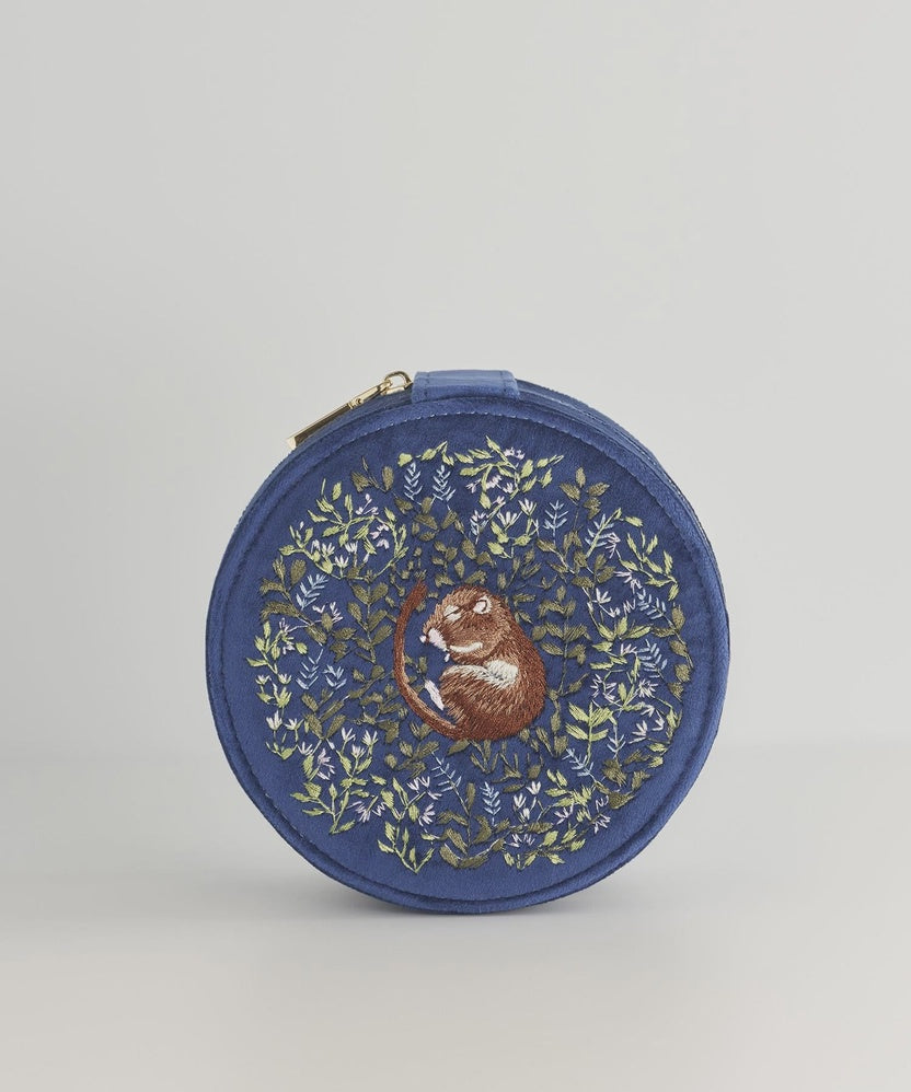 Dormouse Embroidered Velvet Jewellery Box
