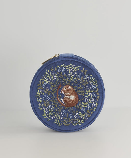 Dormouse Embroidered Velvet Jewellery Box