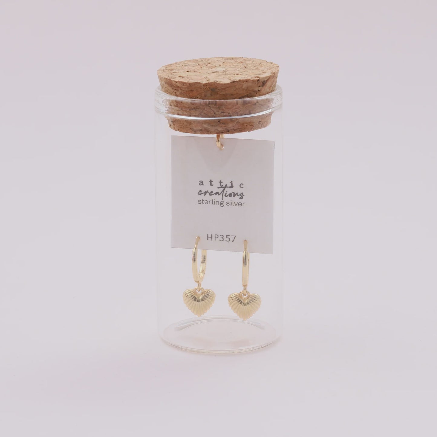 Debossed Gold Heart Hoop Earrings