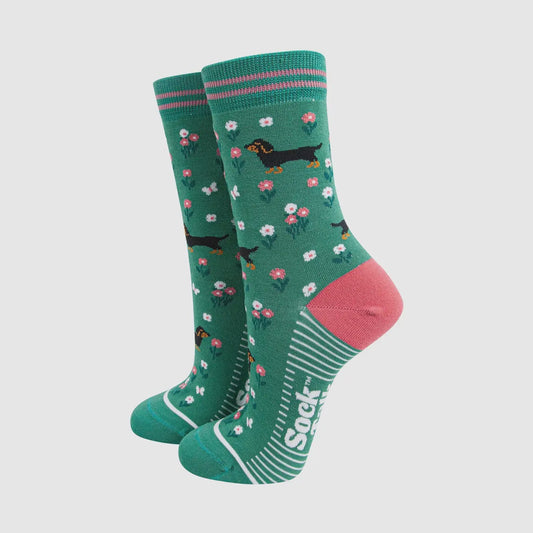 Sausage Dog Floral Socks