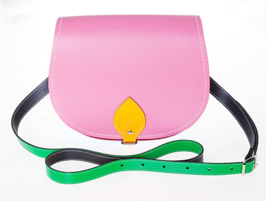 Handmade Leather Saddle Bag Kaleidoscope