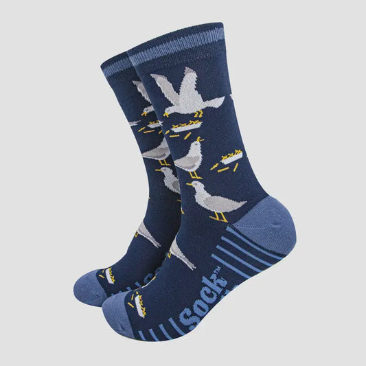 Men's Navy Seagull Socks