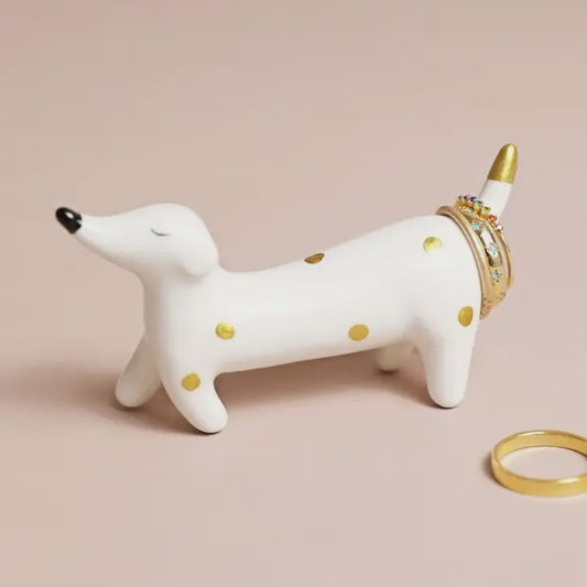 Ceramic Sausage Dog Ring Holder - Podarok