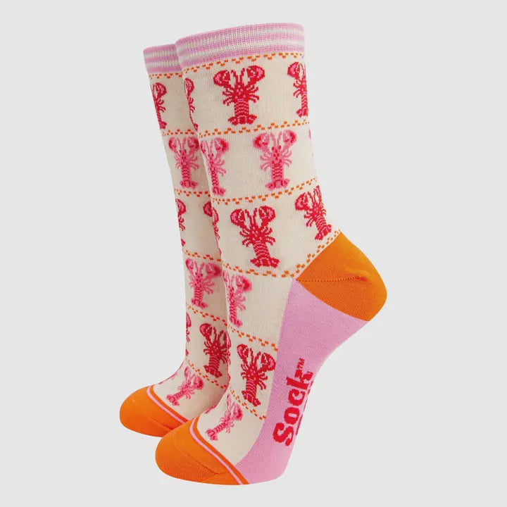 Cream Stripe Lobster Socks - Podarok