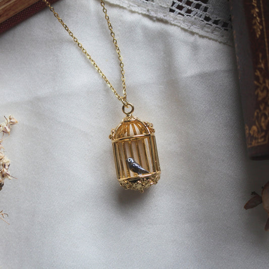 Jane Eyre Gold Birdcage Necklace