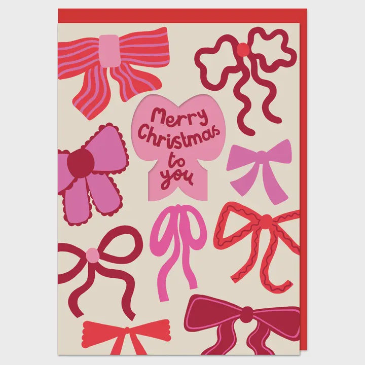 Merry Christmas Bows Mini Card