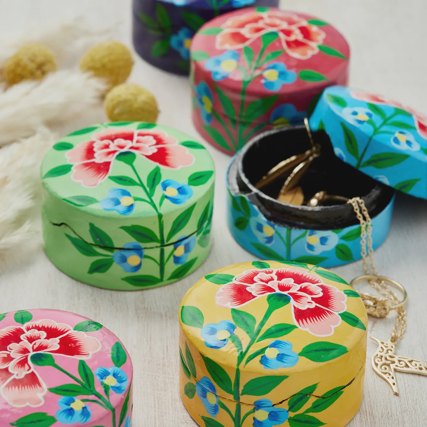 Handpainted Kashmiri Trinket Box