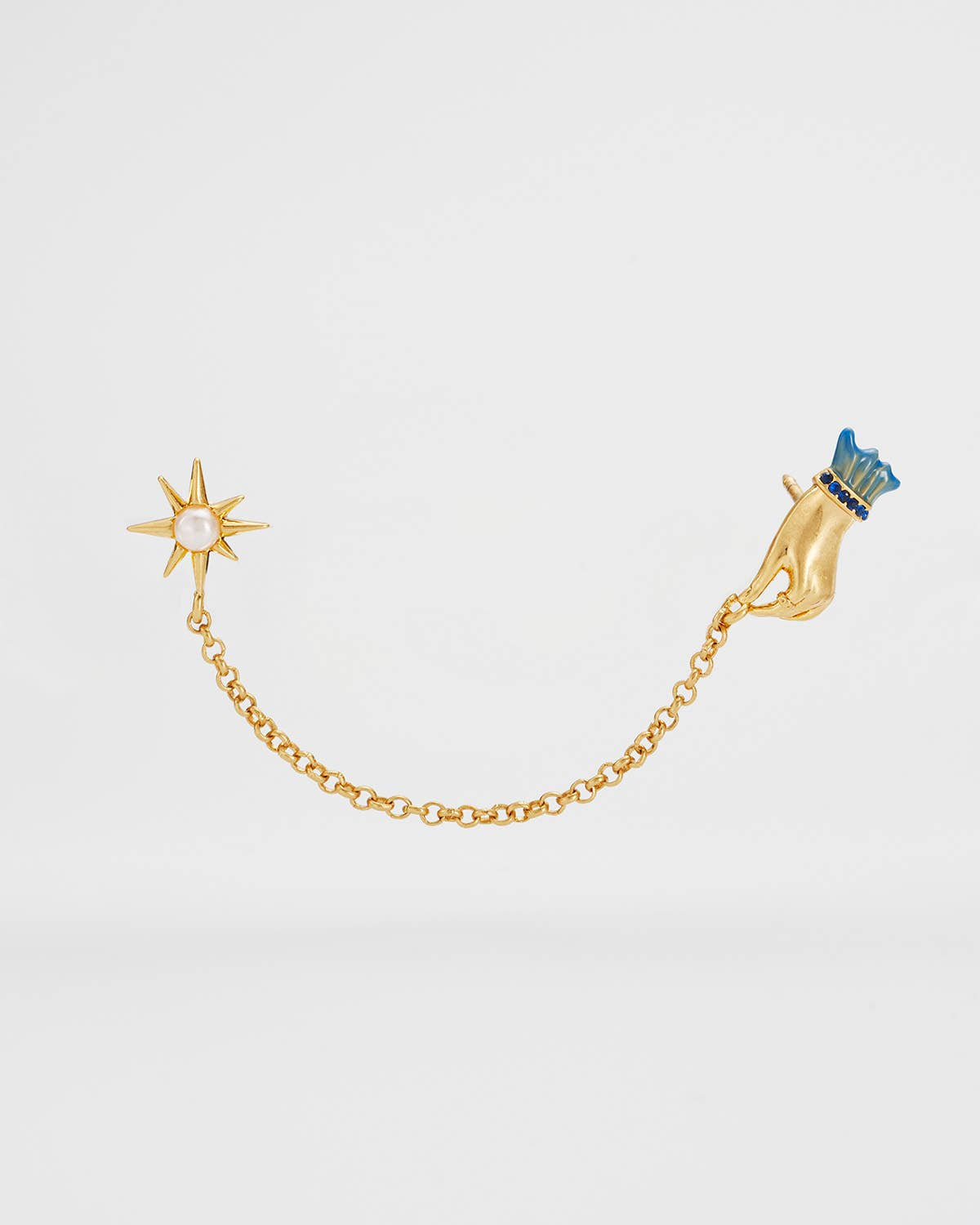 Palm Of Your Hand Pearl Chain Collar Pin