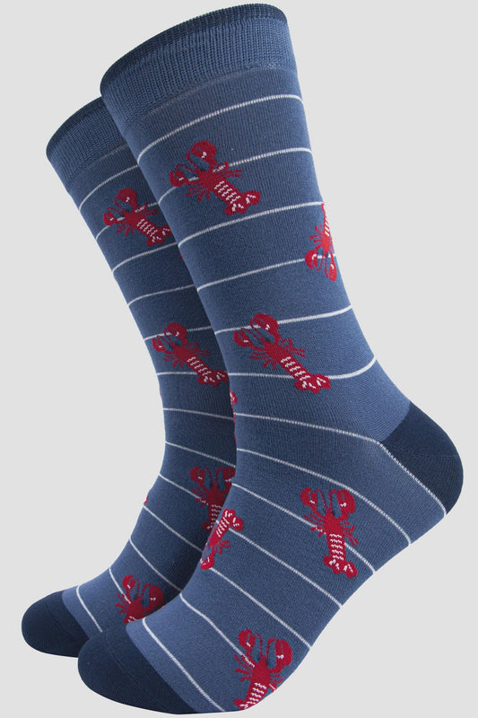Men's Lobster Stripe Blue Socks