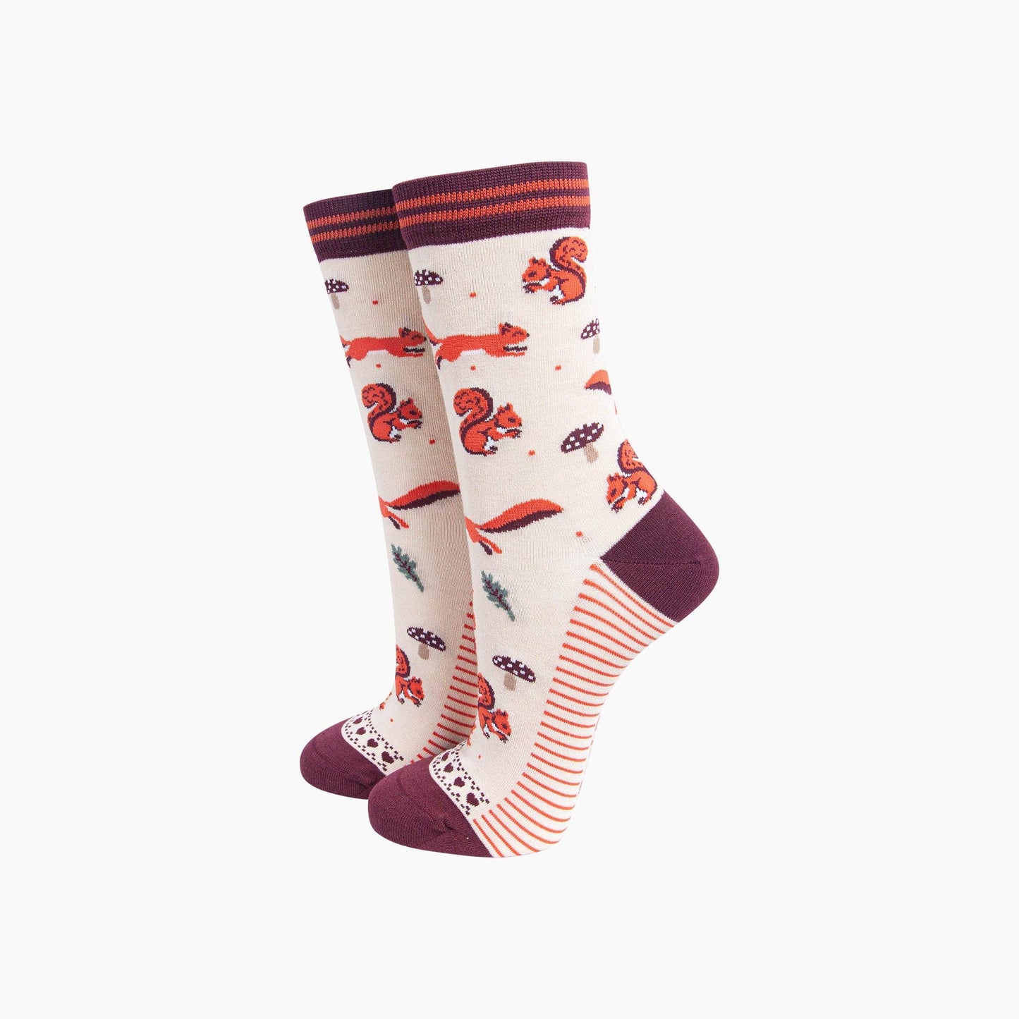 Cream Autumnal Squirrel Socks