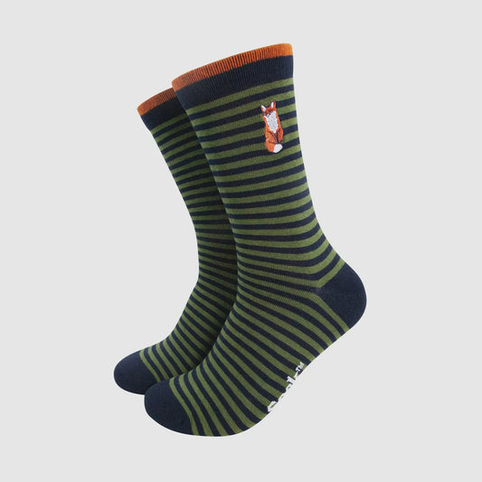 Men's Embroidered Fox Socks