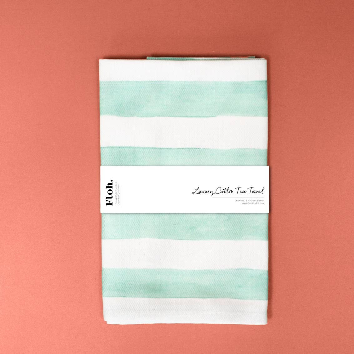 Mint Striped Tea Towel