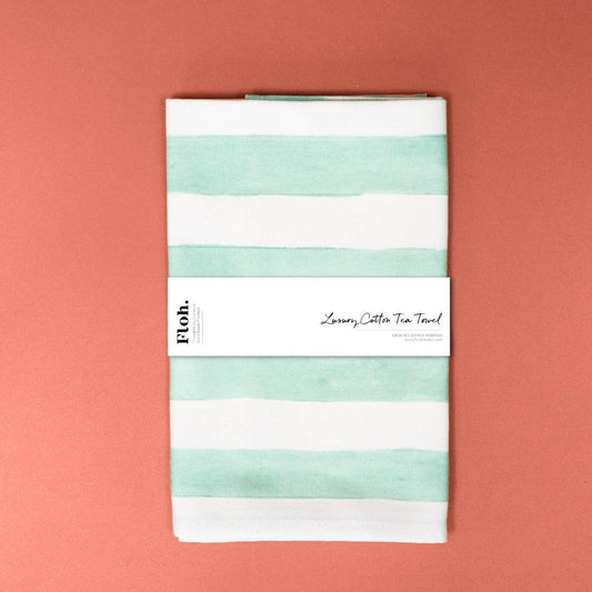 Mint Striped Tea Towel