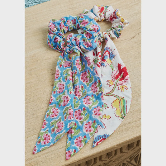 Taruni Block Print Hair Scrunchie With Tie
