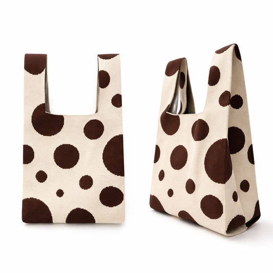 Café Dot Knitted Tote Bag Medium