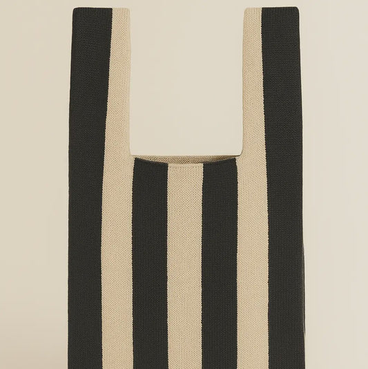 Classic Stripe Black and White Knitted Tote Bag