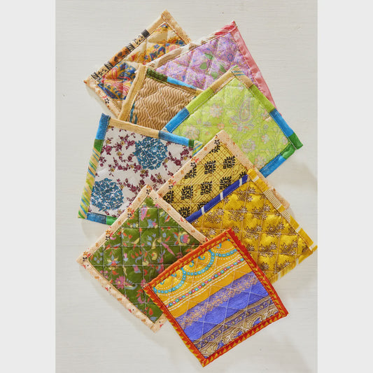 Recycled Sari Quilted Coaster