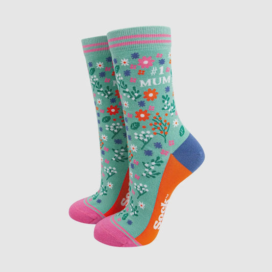 Number 1 Mum Floral Socks