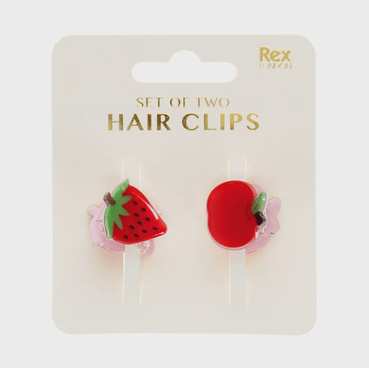 Mini Apple And Strawberry Claw Clips