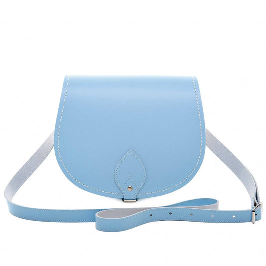 Handmade Leather Saddle Bag Baby Blue