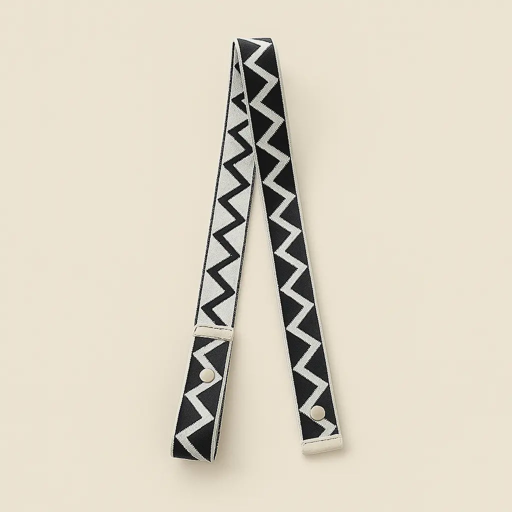 Black and White ZigZag Adjustable Strap